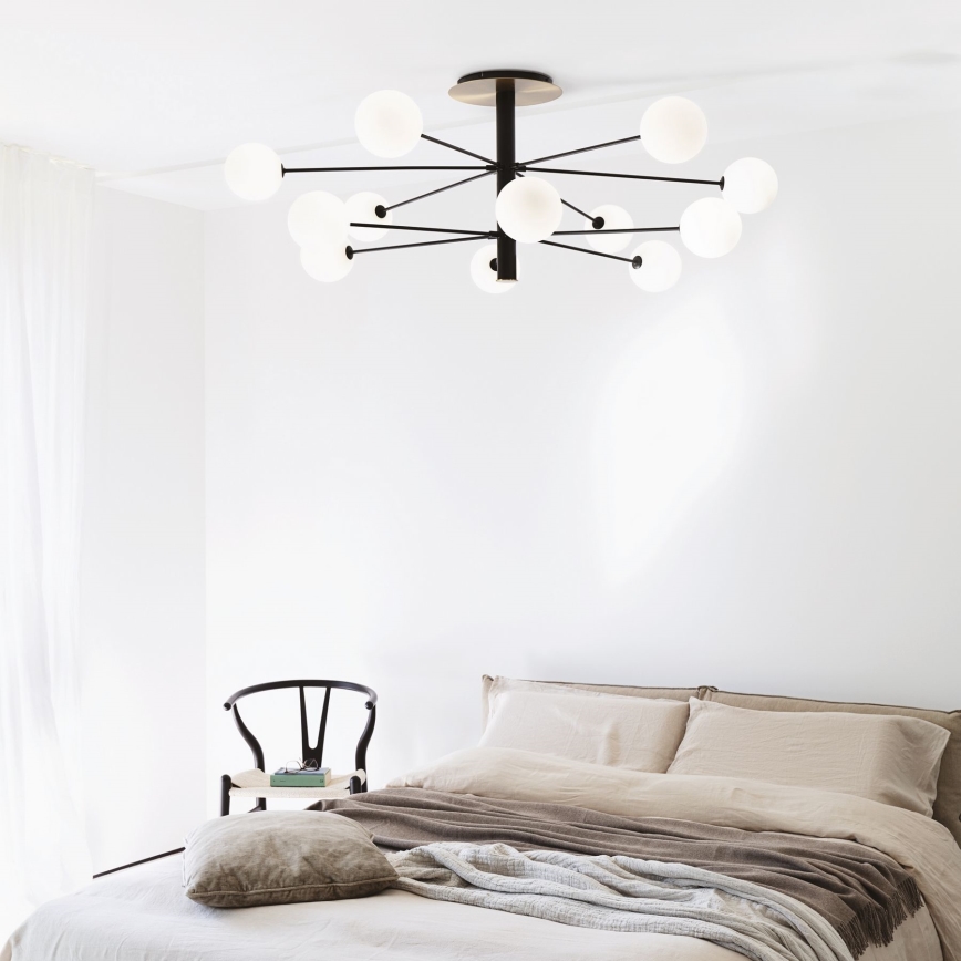 Ideal Lux - LED-riipuskattokruunu COSMOPOLITAN 12xG9/3W/230V halkaisija 145 cm musta