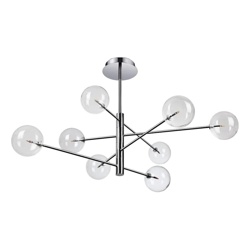 Ideal Lux - LED-riipuskattokruunu EQUINOXE 8xG4/2W/230V halkaisija 128 cm kiiltävä kromi/läpinäkyvä