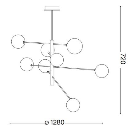 Ideal Lux - LED-riipuskattokruunu EQUINOXE 8xG4/2W/230V halkaisija 128 cm kiiltävä kromi/läpinäkyvä