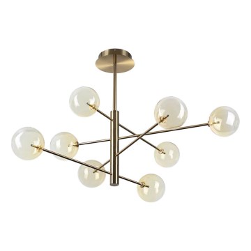 Ideal Lux - LED-riipuskattokruunu EQUINOXE 8xG4/2W/230V halkaisija 128 cm messinki/savuinen