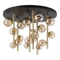 Ideal Lux - LED-riipuskattokruunu PERLAGE 18xG9/3W/230V halkaisija 70 cm kulta/savuinen
