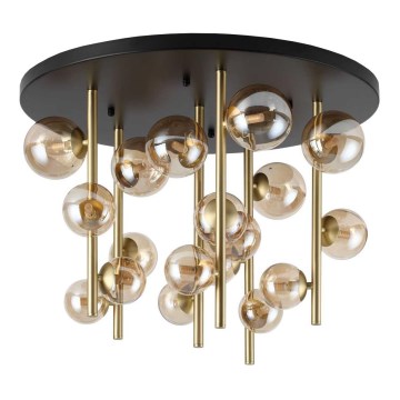 Ideal Lux - LED-riipuskattokruunu PERLAGE 18xG9/3W/230V halkaisija 70 cm kulta/savuinen