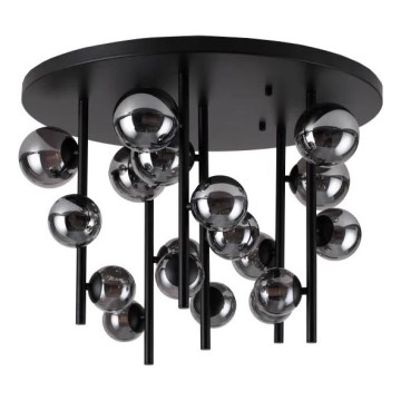 Ideal Lux - LED-riipuskattokruunu PERLAGE 18xG9/3W/230V halkaisija 70 cm musta/savuinen