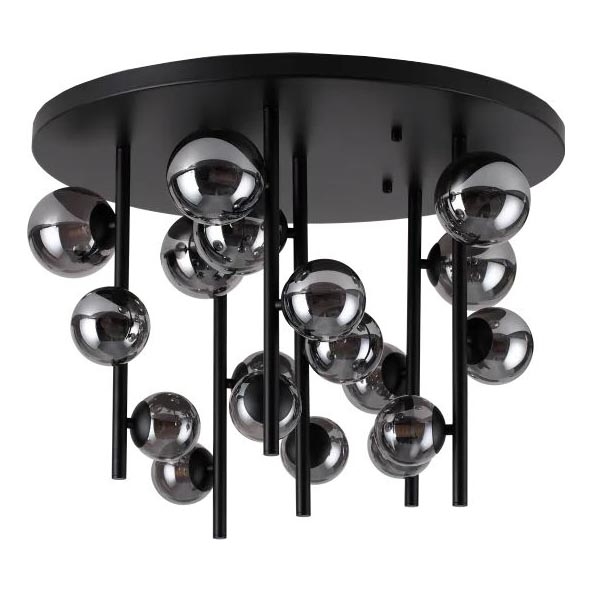 Ideal Lux - LED-riipuskattokruunu PERLAGE 18xG9/3W/230V halkaisija 70 cm musta/savuinen