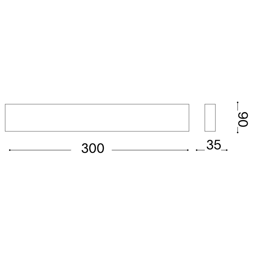 Ideal Lux - LED-seinävalaisin DELTA LED/10W/230V 3000K 30 cm CRI 90 musta
