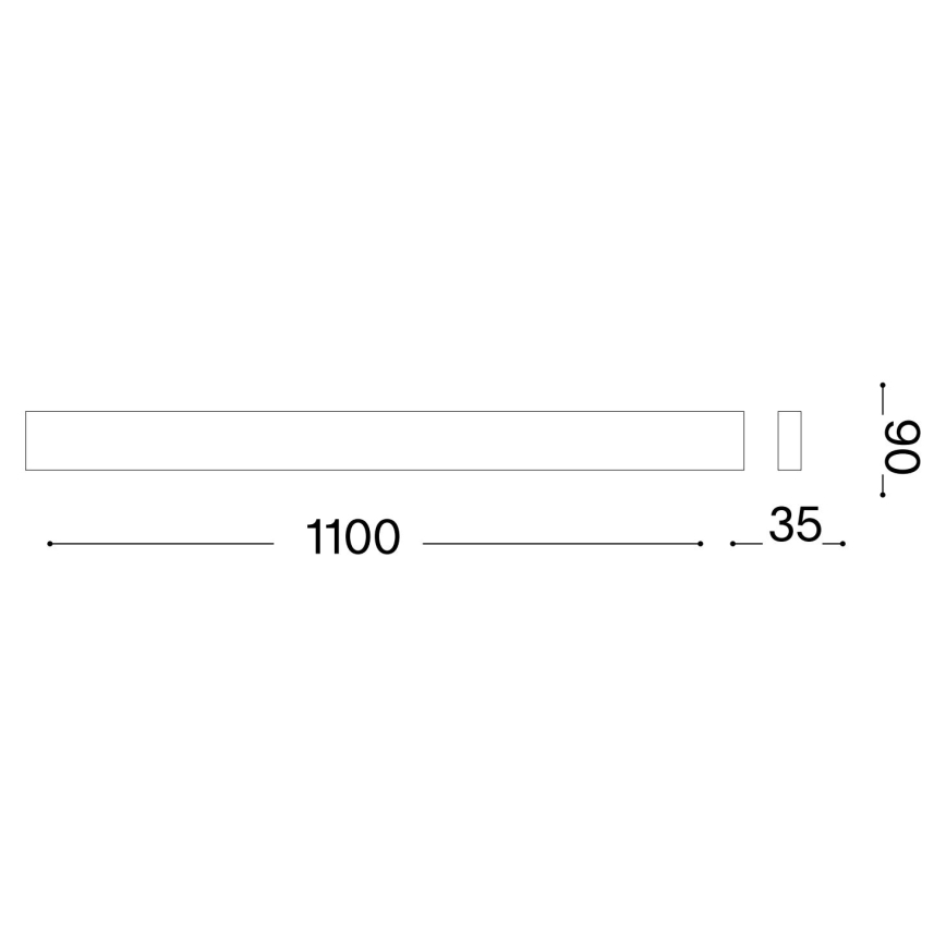 Ideal Lux - LED-seinävalaisin DELTA LED/37W/230V 4000K 110 cm CRI 90 musta