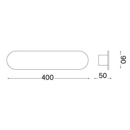 Ideal Lux - LED-seinävalaisin ECHO LED/20W/230V 40 cm CRI 90 musta