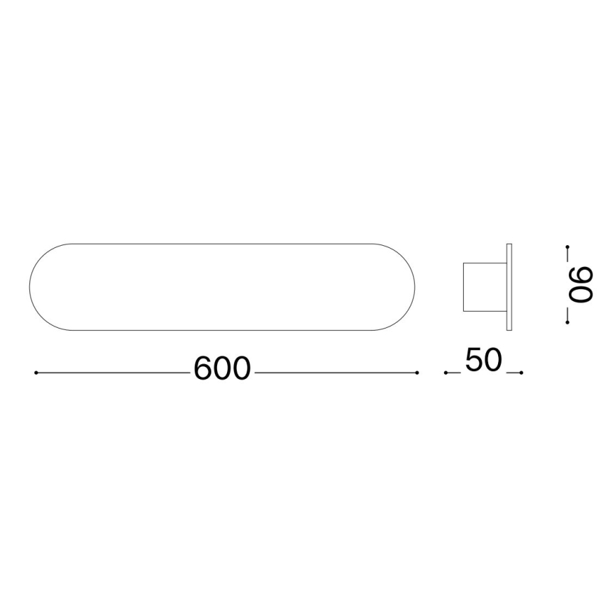 Ideal Lux - LED-seinävalaisin ECHO LED/30W/230V 60 cm CRI 90 musta
