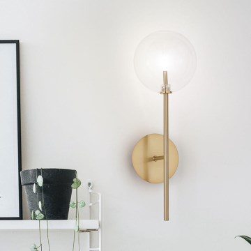 Ideal Lux - LED-seinävalaisin EQUINOXE 1xG4/2W/230V messinki/läpinäkyvä