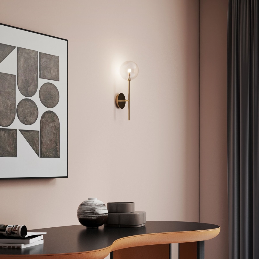 Ideal Lux - LED-seinävalaisin EQUINOXE 1xG4/2W/230V messinki/läpinäkyvä