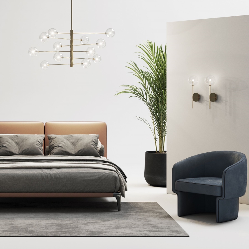 Ideal Lux - LED-seinävalaisin EQUINOXE 1xG4/2W/230V messinki/läpinäkyvä
