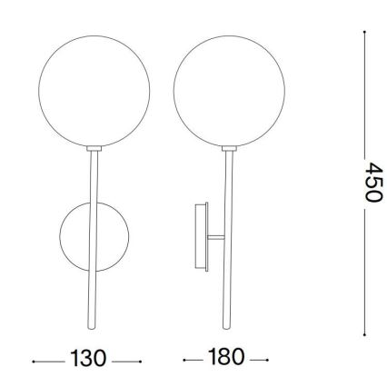 Ideal Lux - LED-seinävalaisin EQUINOXE 1xG4/2W/230V messinki/läpinäkyvä