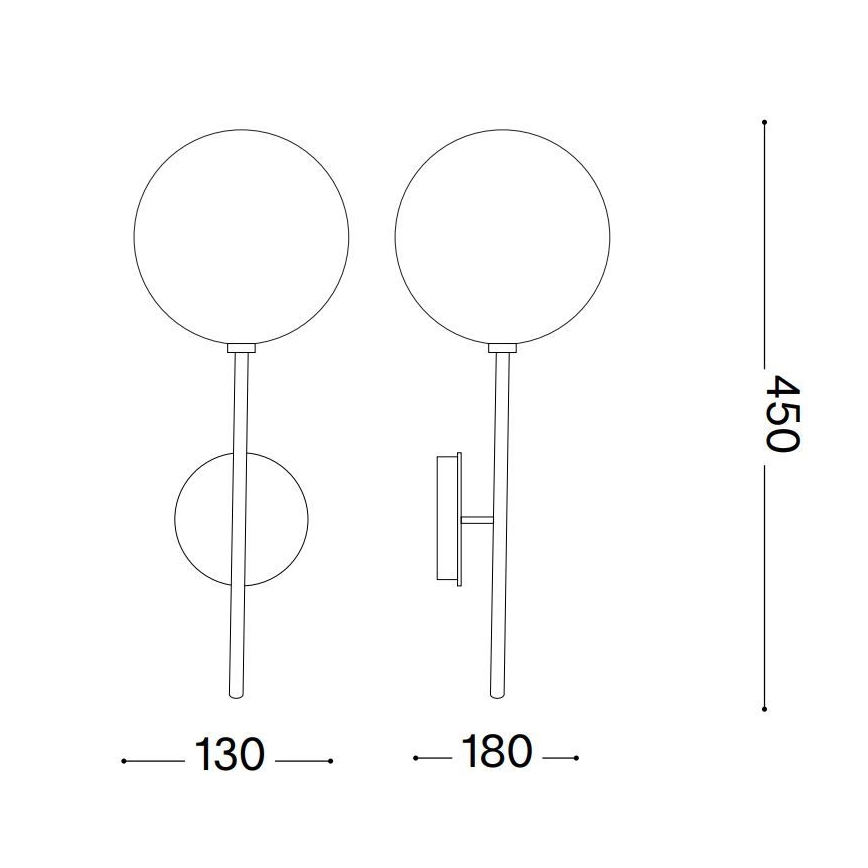 Ideal Lux - LED-seinävalaisin EQUINOXE 1xG4/2W/230V messinki/läpinäkyvä