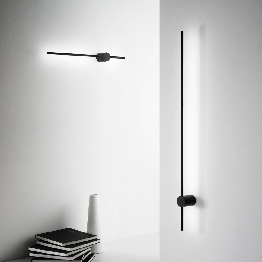 Ideal Lux - LED-seinävalaisin ESSENCE LED/12W/230V 2700K 70 cm CRI 90 musta