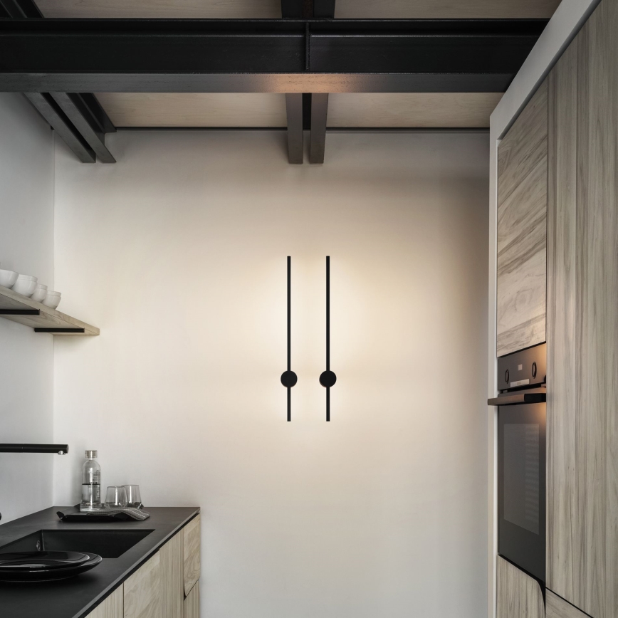 Ideal Lux - LED-seinävalaisin ESSENCE LED/12W/230V 3000K 70 cm CRI 90 musta