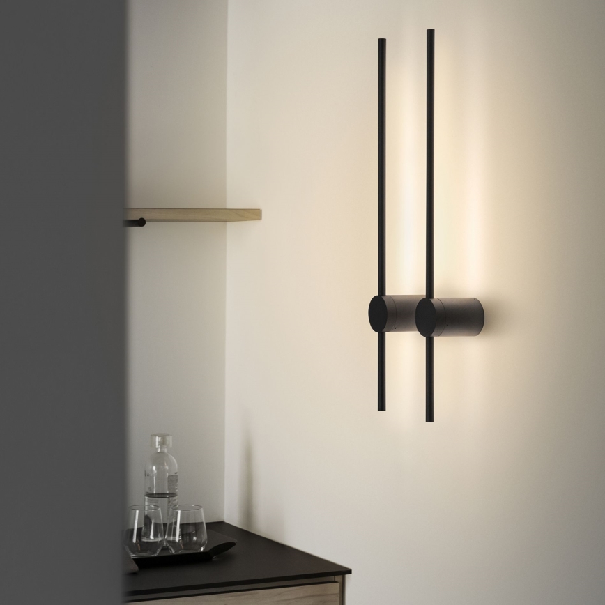 Ideal Lux - LED-seinävalaisin ESSENCE LED/12W/230V 3000K 70 cm CRI 90 musta