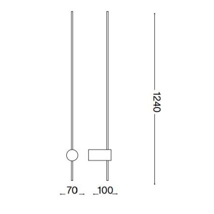 Ideal Lux - LED-seinävalaisin ESSENCE LED/19W/230V 2700K 124 cm CRI 90 musta