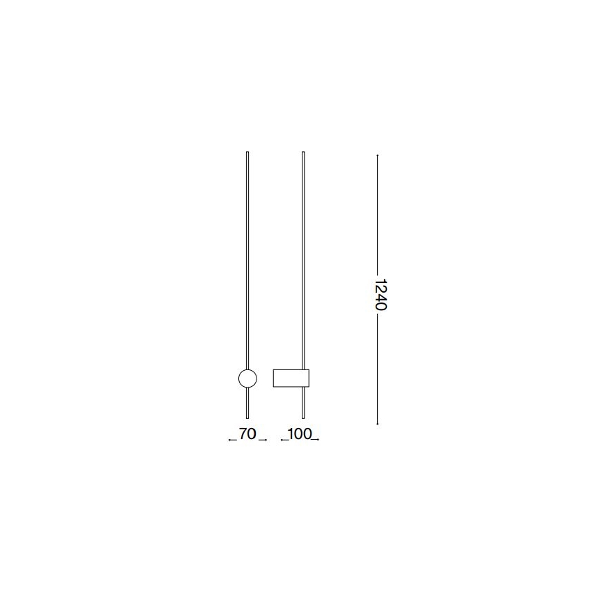 Ideal Lux - LED-seinävalaisin ESSENCE LED/19W/230V 2700K 124 cm CRI 90 musta