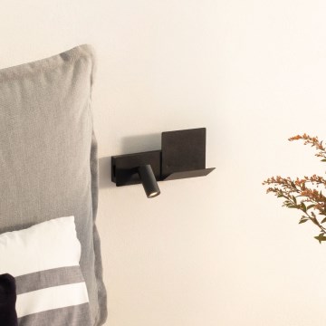 Ideal Lux - LED-seinävalaisin KOMODO LED/4,5W/230V USB CRI 90 musta