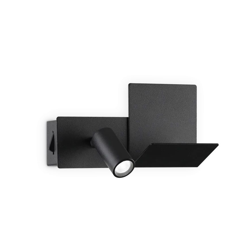 Ideal Lux - LED-seinävalaisin KOMODO LED/4,5W/230V USB CRI 90 musta