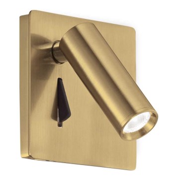 Ideal Lux - LED-seinävalaisin LITE LED/3W/230V CRI 90 messinki