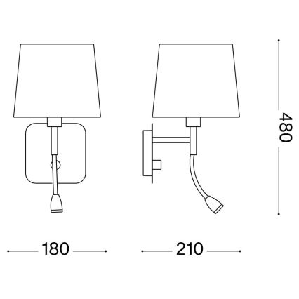 Ideal Lux - LED Joustava seinävalaisin NORDIK 1xE14/40W + LED/1,5W/230V
