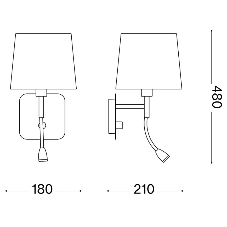 Ideal Lux - LED Joustava seinävalaisin NORDIK 1xE14/40W + LED/1,5W/230V