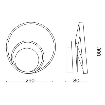 Ideal Lux - LED-seinävalaisin OZ LED/26W/230V CRI 90 valkoinen