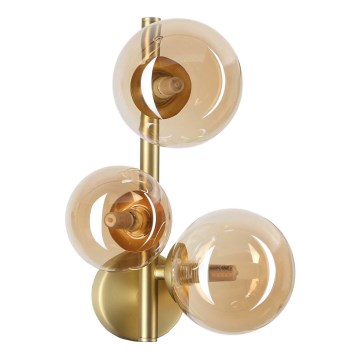 Ideal Lux - LED-seinävalaisin PERLAGE 3xG9/3W/230V kulta/savuinen
