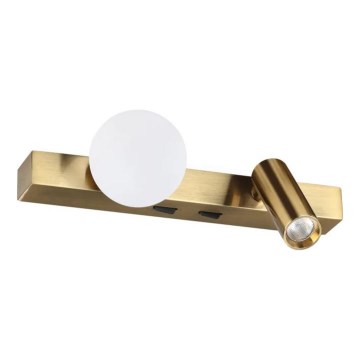 Ideal Lux - LED-seinävalaisin PING PONG 2xLED/3W/230V CRI 90 messinki