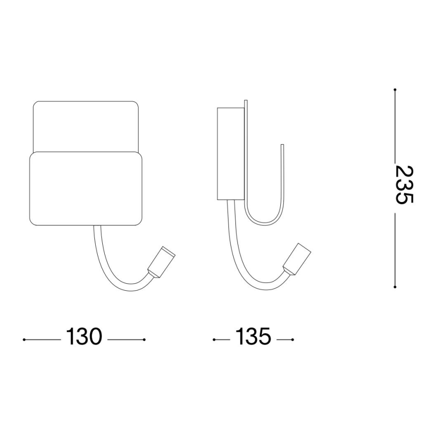 Ideal Lux - LED-seinävalaisin kanssa joustava lampičkou PROBE LED/9,5W/230V USB CRI 90 valkoinen