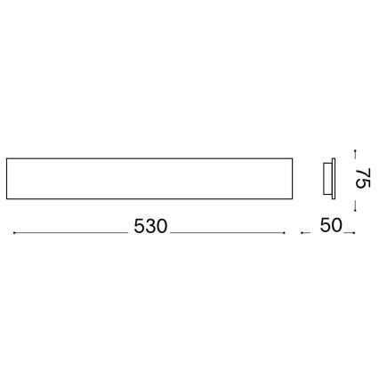 Ideal Lux - LED-seinävalaisin ZIG ZAG LED/23W/230V 53 cm CRI 90 messinki