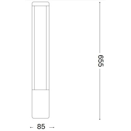 Ideal Lux - LED-ulkolamppu TIFONE LED/8,5W/230V 65,5 cm IP65 antrasiitti