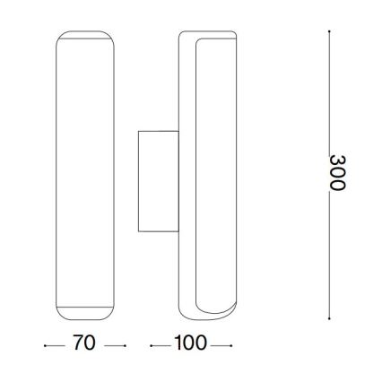 Ideal Lux - LED-ulkoseinävalaisin ETERE LED/9,5W/230V 3000K CRI 90 IP44 musta