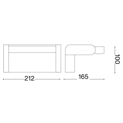Ideal Lux - LED-ulkoseinävalaisin SWIPE LED/21W/230V CRI 90 IP54 musta