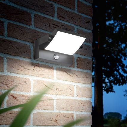 Ideal Lux - LED Ulkovalo anturilla SWIPE LED/21W/230V CRI 90 IP54 antrasiitti