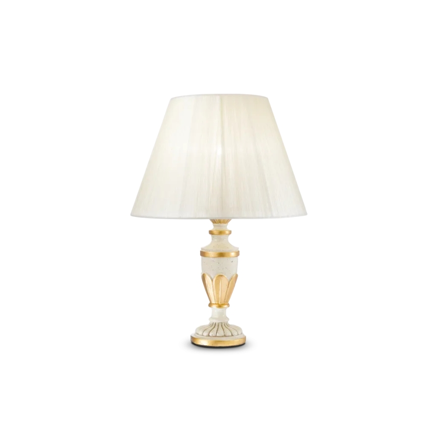 Ideal Lux - Pöytävalaisin FIRENZE 1xE14/40W/230V valkoinen/kulta