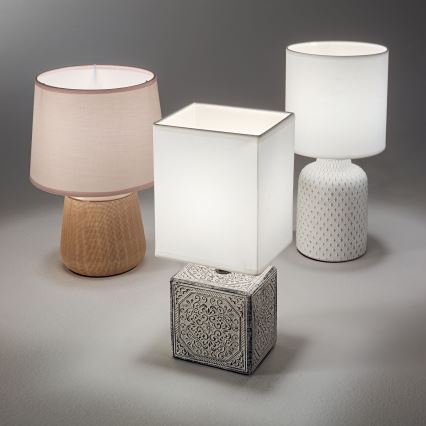 Ideal Lux - Pöytävalaisin KALI 1xE14/40W/230V keramiikka/kerma/beige