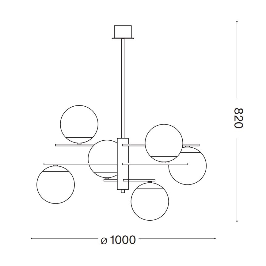 Ideal Lux - Riippukattokruunu GOURMET 6xE14/28W/230V halkaisija 100 cm kulta