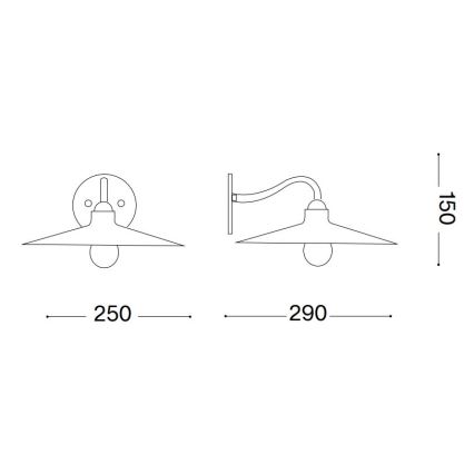 Ideal Lux - Seinävalaisin CANTINA 1xE14/40W/230V pronssi