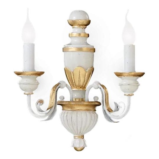 Ideal Lux - Seinävalaisin FIRENZE 2xE14/40W/230V valkoinen/kulta