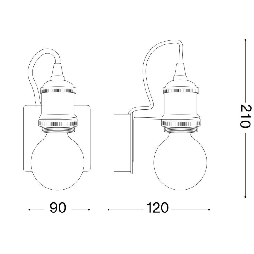 Ideal Lux - Seinävalaisin FRIDA 1xE27/60W/230V kupari
