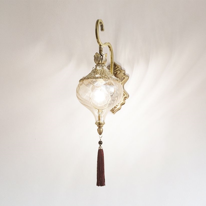 Ideal Lux - Seinävalaisin HAREM 1xE27/42W/230V messinki