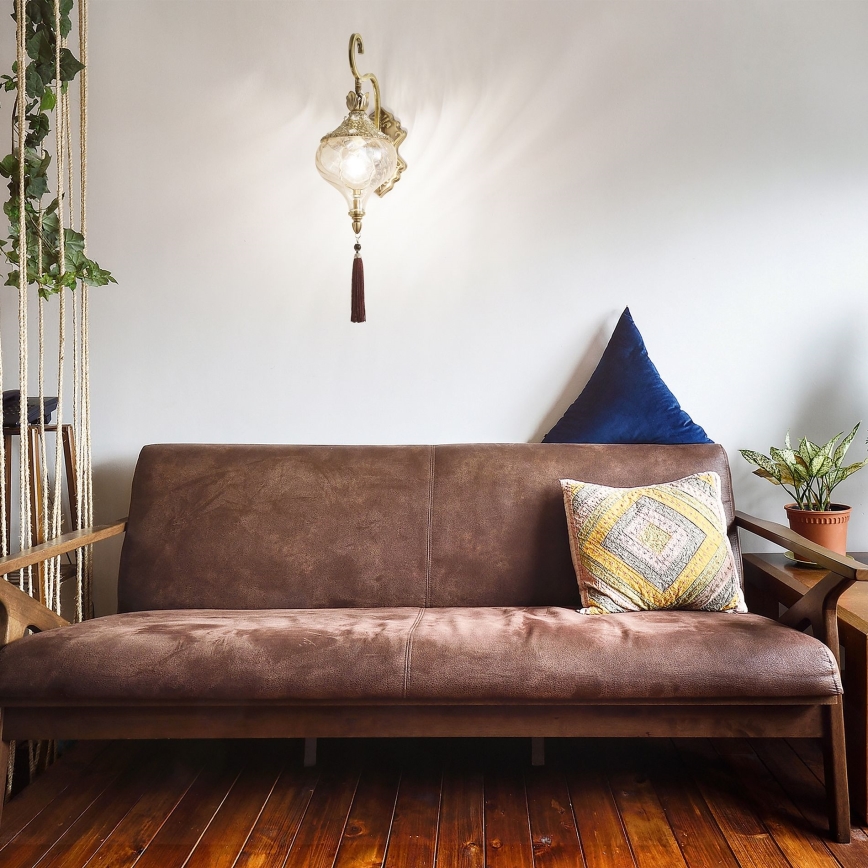 Ideal Lux - Seinävalaisin HAREM 1xE27/42W/230V messinki