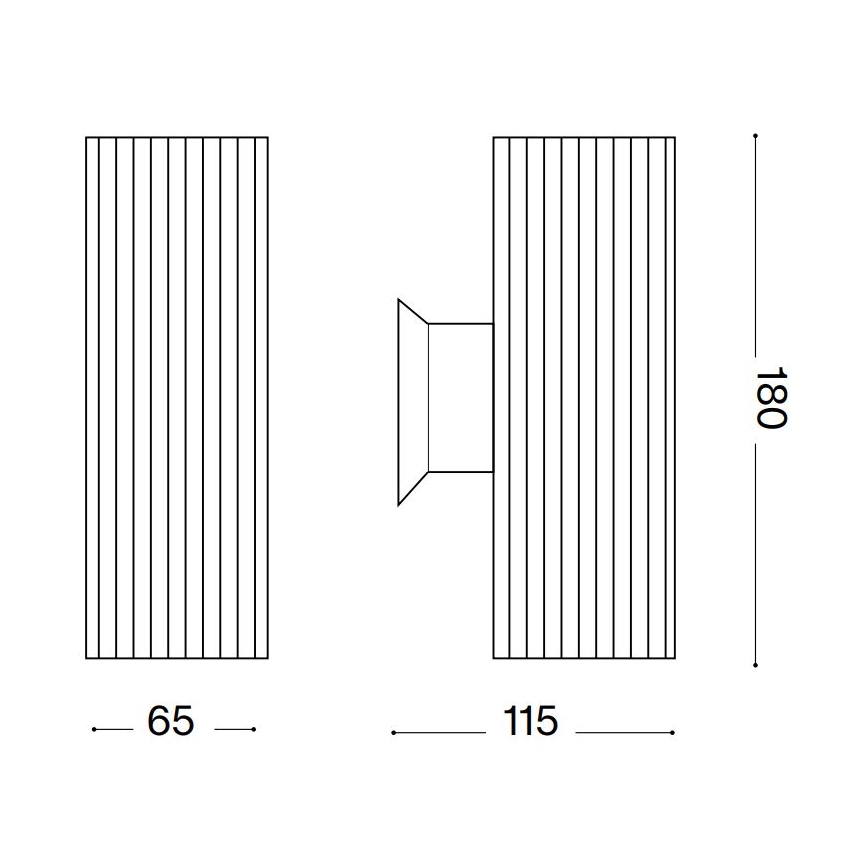Ideal Lux - Ulkoseinävalaisin BASE 2xGU10/28W/230V IP44 musta