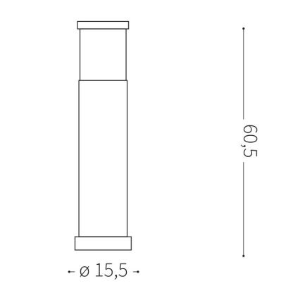 Ideal Lux - Ulkovalaisin 1xE27/42W/230V 60 cm IP44 antrasiitti