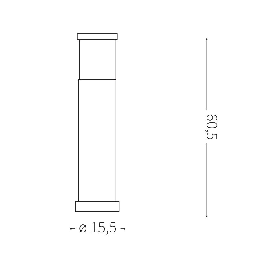 Ideal Lux - Ulkovalaisin 1xE27/42W/230V 60 cm IP44 antrasiitti