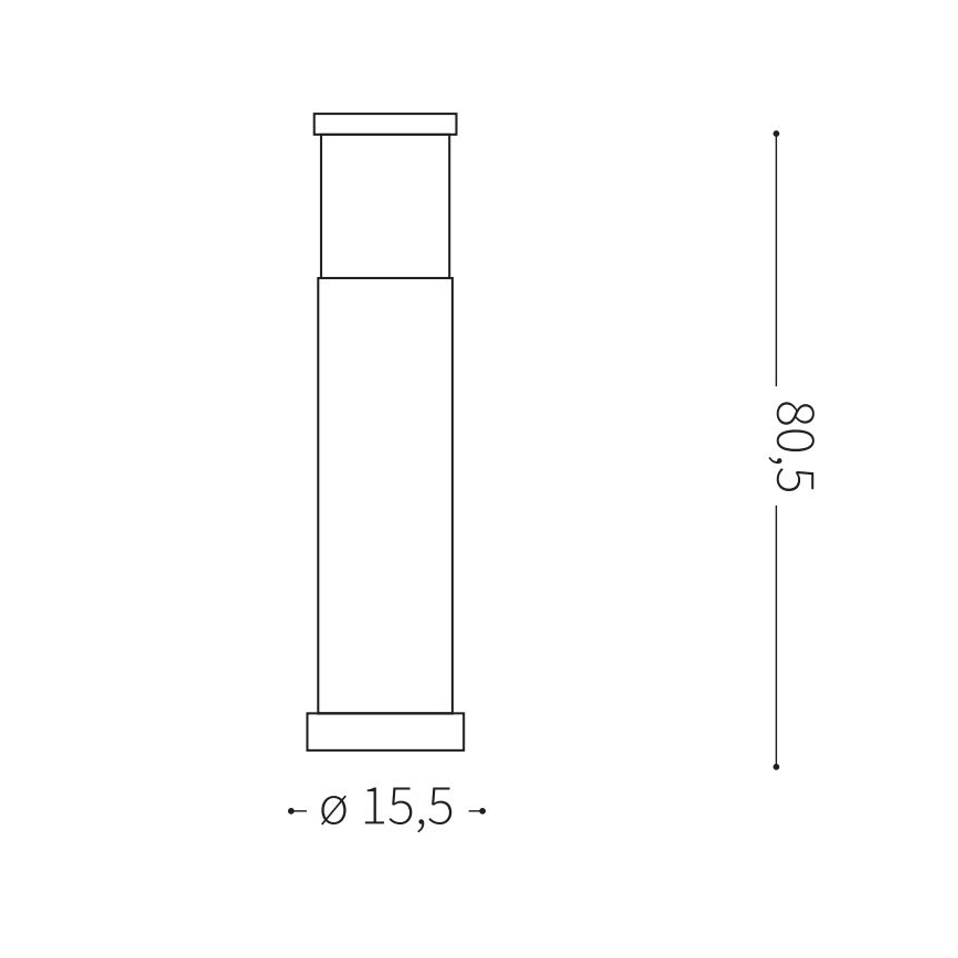Ideal Lux - Ulkovalaisin 1xE27/42W/230V 80 cm IP44 antrasiitti
