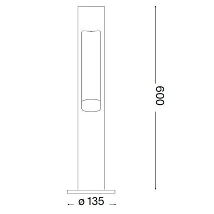Ideal Lux - Ulkovalaisin ACQUA 1xG9/15W/230V 60 cm IP44 ruskea