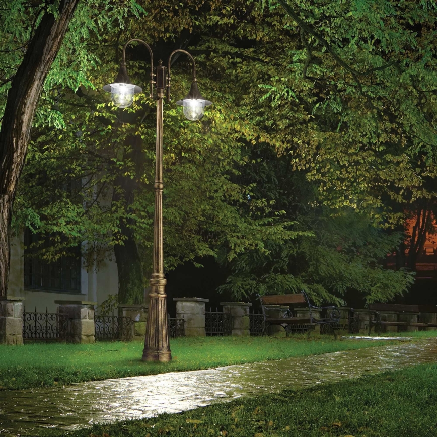 Ideal Lux - Ulkovalaisin CIMA 2xE27/52W/230V 216 cm IP43 patina